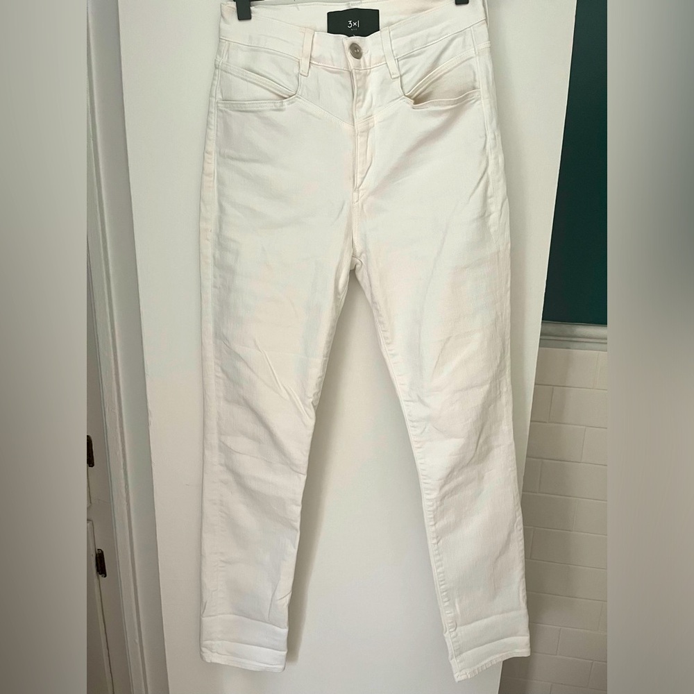 3x1 High-Rise Stretch White Jeans Size 27